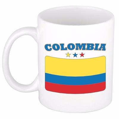 Koffie mok - Colombia - vlag print - 300 ml - wit - keramiek - Supporters - Landen - Beker Koffie mok - Colombia - vlag print - 300 ml - wit - keramiek - Supporters - Landen - Beker