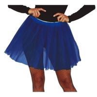 Carnaval verkleed Petticoat/tutu tule rokje - kobalt blauw - dames - Voor maten S-M-L