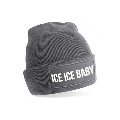 Ice ice baby - wintermuts - unisex - one size - grijs - mutsen met coole tekst