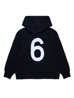 MM6 Maison Margiela Kids hoodie en coton à détail appliqué - Noir - thumbnail