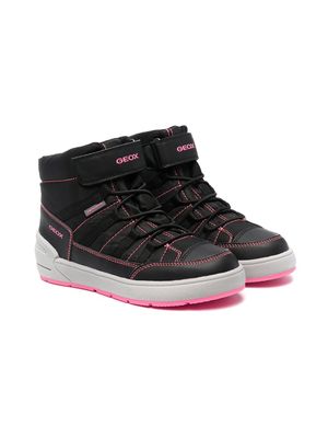Geox Kids baskets à fermeture scratch - Noir