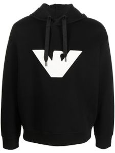 Emporio Armani hoodie à logo embossé - Noir