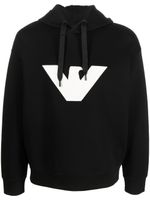 Emporio Armani hoodie à logo embossé - Noir - thumbnail