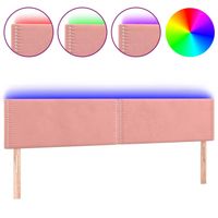 vidaXL Hoofdbord LED 180x5x78/88 cm fluweel roze - thumbnail