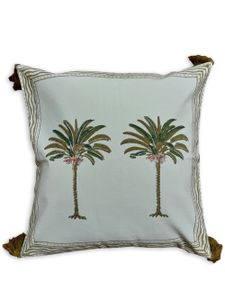 Les-Ottomans coussin à imprimé Palm - Bleu