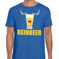 Foute Kersttrui t-shirt - Reinbeer - blauw - voor heren - drank rendier