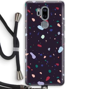 Dark Rounded Terrazzo: LG G7 Thinq Transparant Hoesje met koord