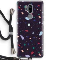 Dark Rounded Terrazzo: LG G7 Thinq Transparant Hoesje met koord