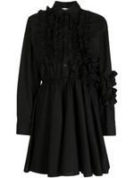 MSGM robe-chemise en popeline à volants - Noir - thumbnail