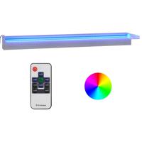 vidaXL Watervaloverlaat met RGB LED's 90 cm roestvrij staal - thumbnail