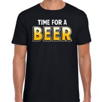 Time for a Beer drank fun t-shirt zwart voor heren - thumbnail