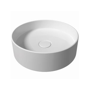 Waskom Salenzi Hide Circle 40x12 cm Glans Wit (inclusief bijpassende afvoerplug)