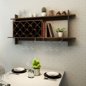 Wijnrek met Wijnglashouder Glazenrek Flessenrek Wijnstandaard Flessenstandaard Hangend Wijnrek Wijnfleshouder
