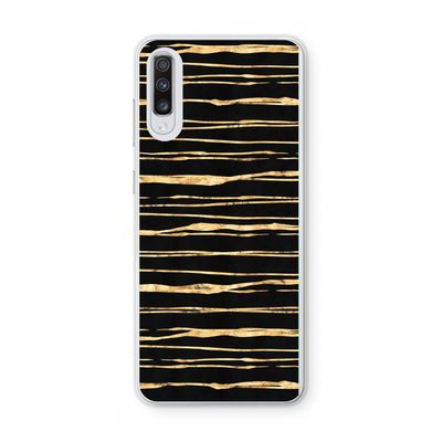 Gouden strepen: Samsung Galaxy A70 Transparant Hoesje