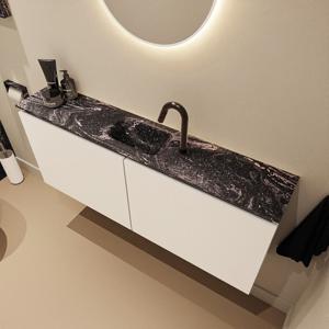 Toiletmeubel Mondiaz Ture Dlux | 120 cm | Meubelkleur Talc | Eden wastafel Lava Midden | 1 kraangat