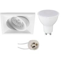 Inbouw LED Spot Set Vierkant Mat Wit - GU10 Fitting Warm Wit 3000K