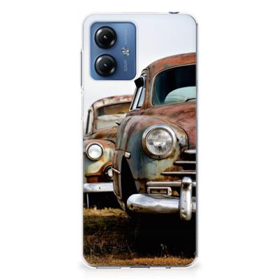 Motorola Moto G14 | Siliconen hoesje | met foto Vintage Auto