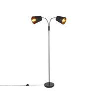 QAZQA Smart vloerlamp zwart incl. 2 Wifi P45 - Carmen