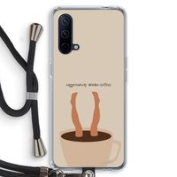 Aggressively drinks coffee: OnePlus Nord CE 5G Transparant Hoesje met koord