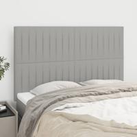 Hoofdborden 4 st 72x5x78/88 cm stof lichtgrijs