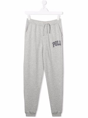 POLO RALPH LAUREN KIDS pantalon de jogging à logo imprimé - Gris
