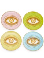 Jonathan Adler lot de quatre sous-verres Le Wink en porcelaine - Rose