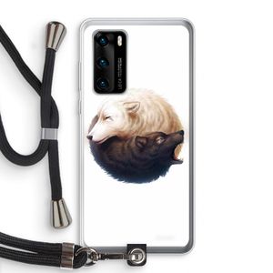Yin Yang Wolves: Huawei P40 Transparant Hoesje met koord