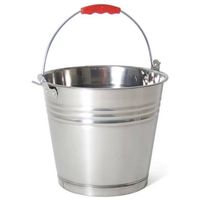 Zinken emmer/bloempot/plantenpot met handvat 15 liter - IJzeren emmer / teil - thumbnail