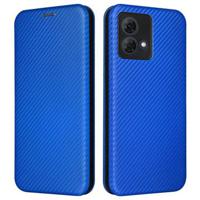 Motorola Moto G84 Flip Hoesje - Koolstofvezel - Blauw