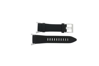 Horlogeband Seiko 7L22-0AS0 / SNL043P2 / 4LJ8JB Leder Zwart 22mm