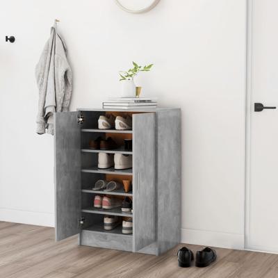 Schoenenkast 60x35x92 cm bewerkt hout betongrijs