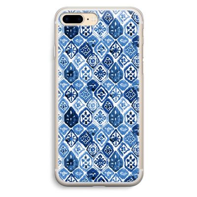 Blauw motief: iPhone 7 Plus Transparant Hoesje