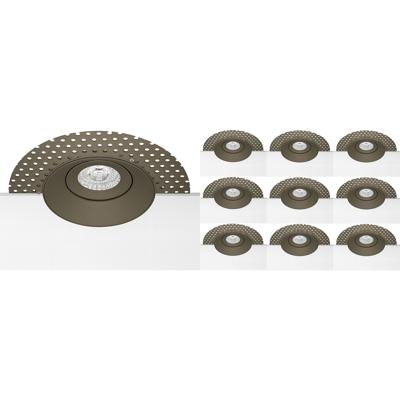 Inbouwspot 10 Pack Trimless - Sigmi Arno Pro - Rond - Brons - Kantelbaar - Zaagmaat 95mm Diameter 150mm - Incl. GU10 Fitting
