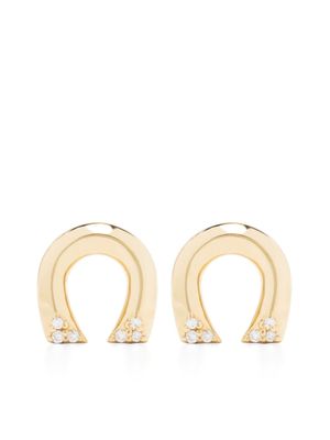 Harwell Godfrey puces d'oreilles Tiny Horseshoe en or 18ct à diamants