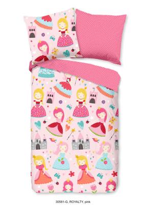 Good Morning Kinderdekbedovertrek "princessen" - Roze - (135x200 cm) - Katoen