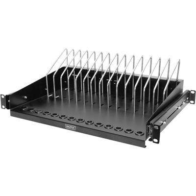 Digitus DN-97665 19 inch Apparaatbodem voor patchkast 1 HE Uittrekbaar, Variabele bevestigingsrails Geschikt voor kastdiepte: vanaf 450 mm Zwart, Zwart (RAL