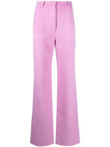 Nanushka pantalon évasé à taille haute - Rose