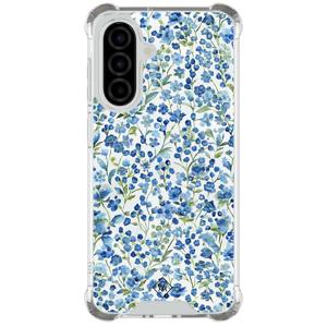 Samsung Galaxy A56 shockproof hoesje - Vintage blue floral