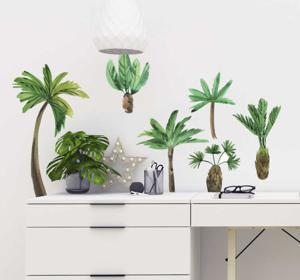 Muursticker boom kleine palmboompjes