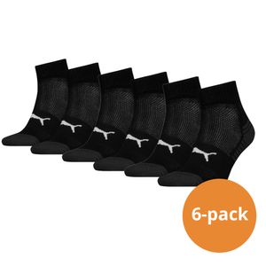 Puma Sport Cushioned Quartersokken Light 6-pack Zwart-43/46