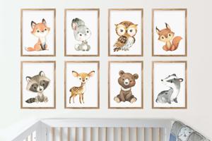 Posters - Bos Dieren / Set van 8