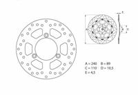 BREMBO Serie Oro remschijf, remschijven voor de moto, vast 68B40770