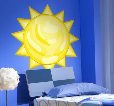 Geverfde Zon Muursticker