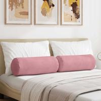 VidaXL Bolster kussens 2 stuks roze ø 25 x 70 cm cordstof
