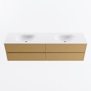 MONDIAZ VICA 180cm badmeubel onderkast Oro 4 lades. Wastafel MOON dubbel 2 kraangaten, kleur Talc.