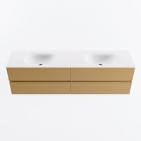 MONDIAZ VICA 180cm badmeubel onderkast Oro 4 lades. Wastafel MOON dubbel 2 kraangaten, kleur Talc.