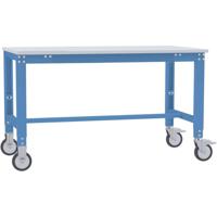 Manuflex AU7361.5012 Werktafel universele speciale mobiel met melamine schijf, bxdxh = 1500 x 1000 x 752-972 mm Lichtblauw (RAL 5012)