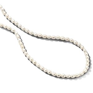 Ketting Parels geelgoud-zoetwaterparel wit 5,0 mm 40-45 cm