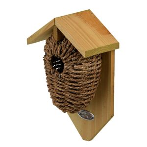 Bruin vogelhuisje voor kleine vogels 26 cm   -