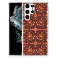 Samsung Galaxy S22 Ultra Doorzichtige Silicone Hoesje Batik Brown - thumbnail